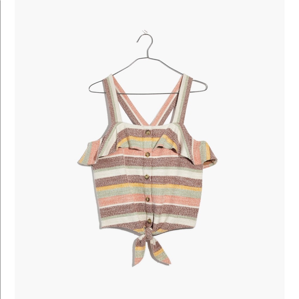 Madewell Texture & Thread Ruffle Tie-Front Tank - Picture 2 of 4